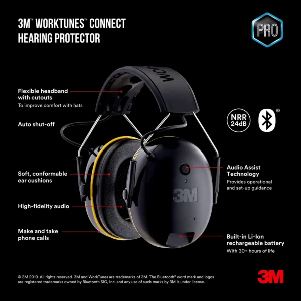 3M 90543H1-DC-PS WorkTunes Connect Hearing Protector, Bluetooth Technology - Image 10