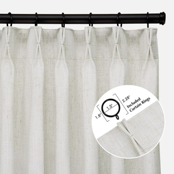 Pinch Pleated Lille Linen Memory Trained Blackout Curtains Natural Modern Custom Drapes - Image 12