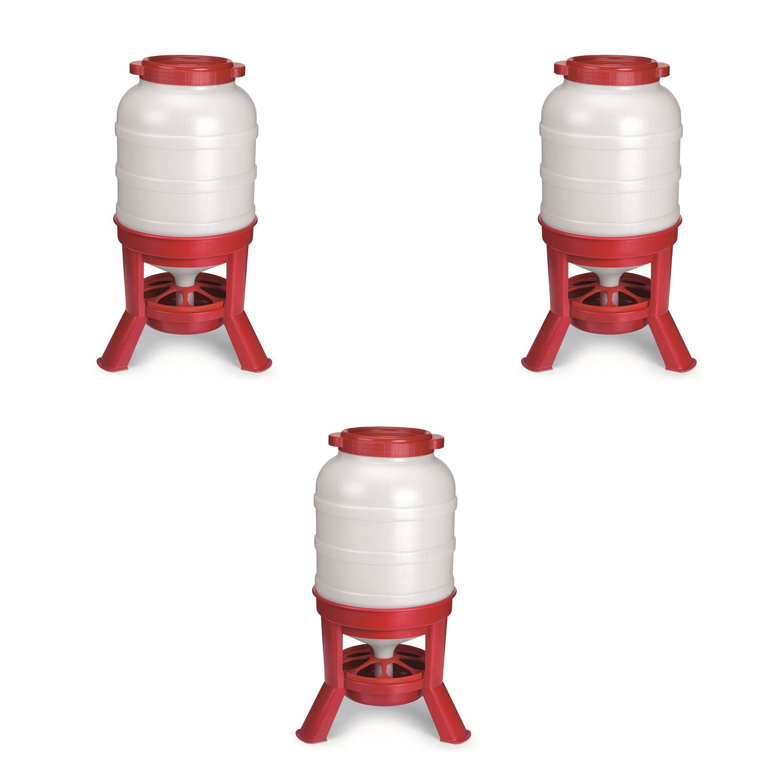60 Pound Feed Heavy Duty Poultry Chicken Gravity Feeder (3 Pack)
