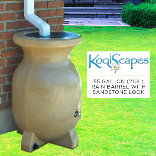Koolscapes 55 Gallons Rain Barrel, Beige, Eco-Friendly 210L Rain Water Collection Barrel - Image 6