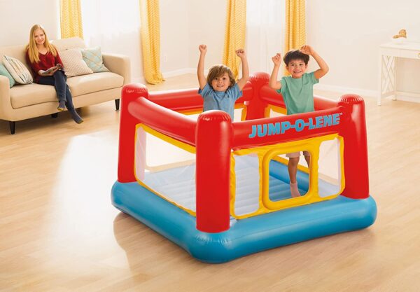 Inflatable Jump-O-Lene Playhouse Trampoline Bounce House for Kids Ages 3-6 Pool Red/Yellow, 68-1/2  L x 68-1/2  W x 44  H - Image 4