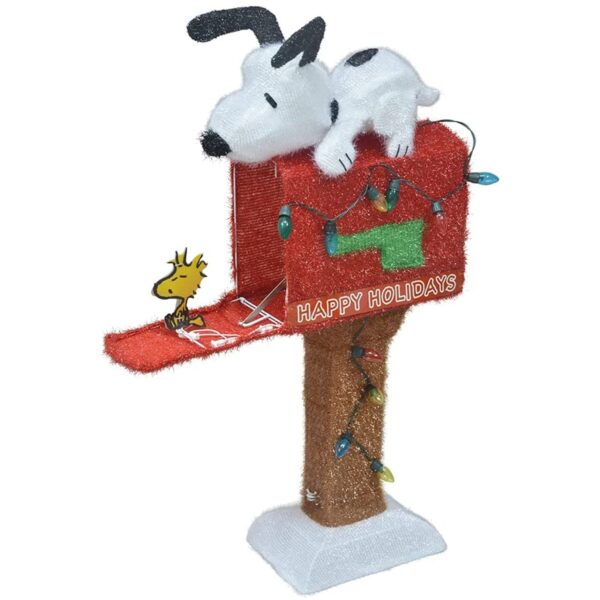 36in Snoopy on The Mailbox Prelit Christmas Yard Decoration - Image 6