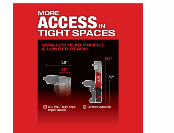 2564-20 M12  12V Lithium-Ion Brushless Cordless 3/8 in. Right Angle Impact Wrench (Tool-Only) - Image 5