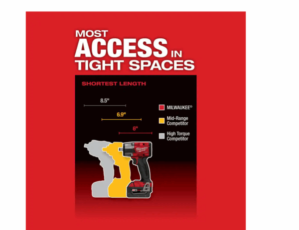 2962-20 M18 FUEL Gen-2 18V Lithium-Ion Brushless Cordless Mid Torque 1/2 in. Impact Wrench w/Friction Ring (Tool-Only) - Image 5