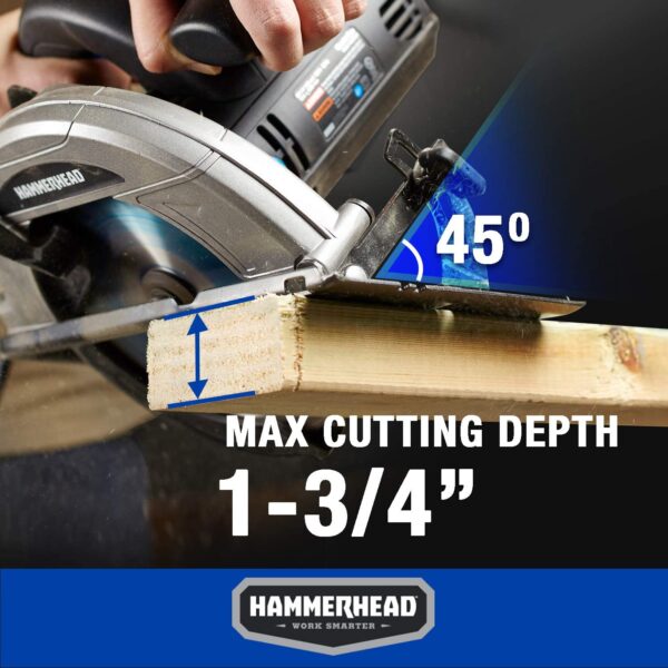 Hammerhead HACS120 12-Amp 7-1/4 Inch Circular Saw with Saw Blade - Image 5