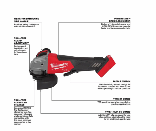 2962-20-2880-20 M18 FUEL Gen-2 18V Lithium-Ion Brushless Cordless Mid Torque 1/2 in. Impact Wrench with Friction Ring with Grinder - Image 5