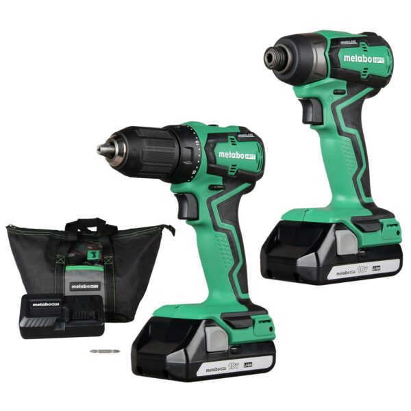 HPT MultiVolt 2-Tool 18-volt Brushless Power Tool Combo Kit with Soft Case (2 Li-ion Batteries Included and Charger Included)