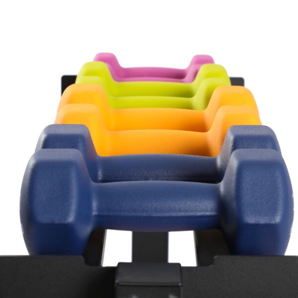 146 Pound Neoprene Dumbbell Strength Training Weight Set with Rack - Image 9