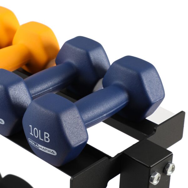 146 Pound Neoprene Dumbbell Strength Training Weight Set with Rack - Image 11