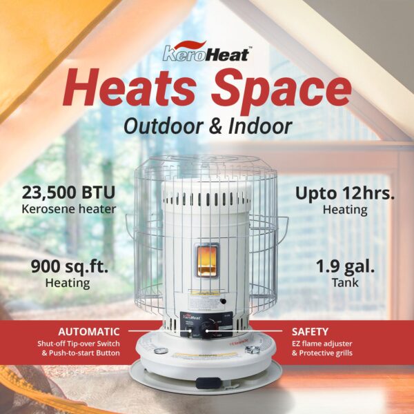 23,500 BTU Indoor Outdoor Convection Kerosene Heater, 2 Pack - Image 3