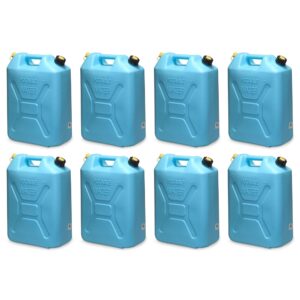 5 Gal Military Style Water Can Container with Reversible Spout, 8 Pack