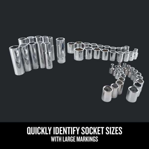 83-Piece Standard (SAE) and Metric Polished Chrome Mechanics Tool Set with Hard Case - Image 5