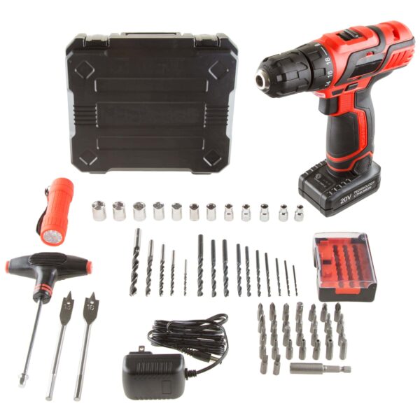 Fleming Supply Cordless Drill set 20-volt 3/8-in Cordless Drill (1 Li-ion Battery Included and Charger Included)