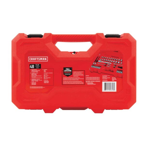 48-Piece Standard (SAE) and Metric Combination Polished Chrome Mechanics Tool Set with Hard Case - Image 5