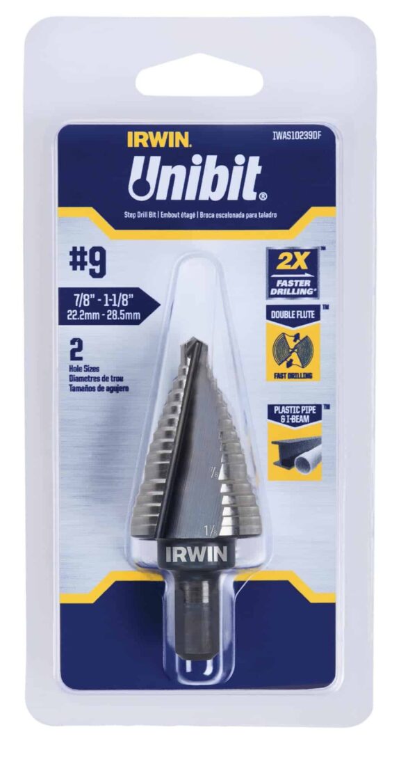 IRWIN Unibit 3/8-in 2-Step Drill Bit (7/8-in and 1-1/8-in) - Image 2