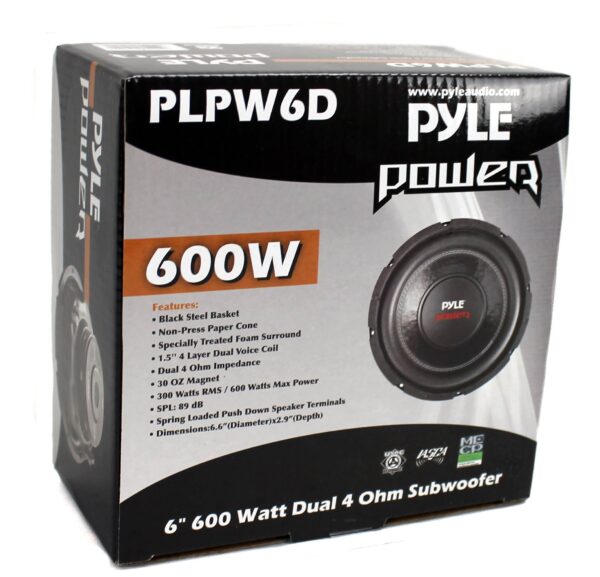 PLPW6D 6 2400W Car Audio Subwoofers Subs Woofers DVC Stereo 4-Ohm - Image 6