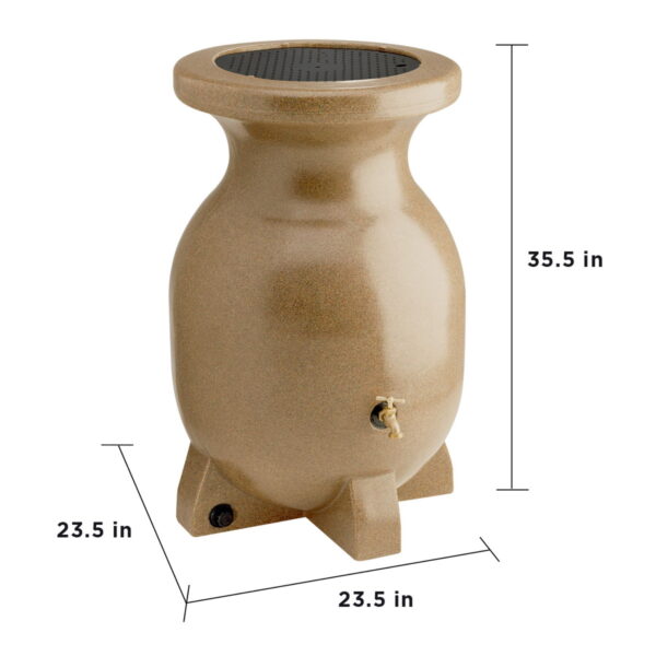 Koolscapes 55 Gallons Rain Barrel, Beige, Eco-Friendly 210L Rain Water Collection Barrel - Image 7