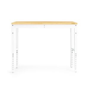 NewAge Products 48-in W x 43-in H White Bamboo Adjustable Height