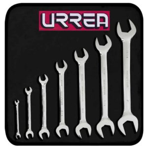 URREA 7-Piece Set Standard (SAE) Open End Wrench Includes Soft Case