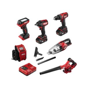 PWR CORE 20 6-Tool 20-volt Brushless Power Tool Combo Kit Case (2 Li-ion Batteries Included and Charger Included)