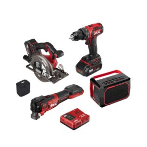 PWR CORE 20 4-Tool 20-volt Brushless Power Tool Combo Kit Case (2 Li-ion Batteries Included and Charger Included)