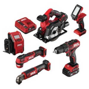 PWR CORE 12 6-Tool 12-volt Brushless Power Tool Combo Kit Case (2 Li-ion Batteries Included and Charger Included)
