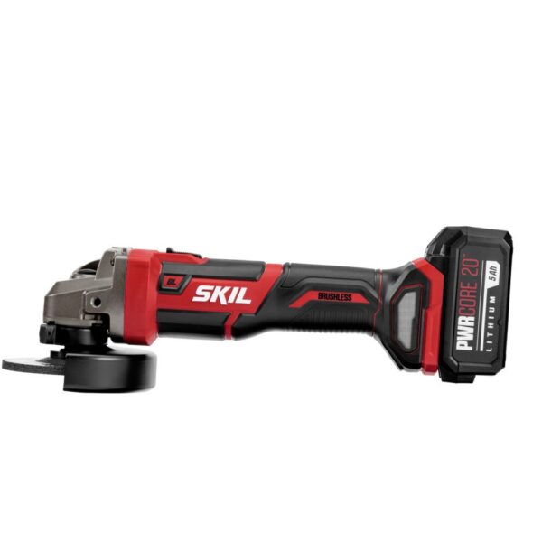 PWR CORE 20 4.5-in 20-Volt Sliding Switch Brushless Cordless Angle Grinder (1-Battery and charger Included) - Image 7