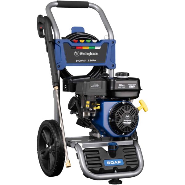 Westinghouse WPX3400 5 Nozzles + Soap Tank Included 3400 PSI 2.6-GPM Cold Water Gas Pressure Washer
