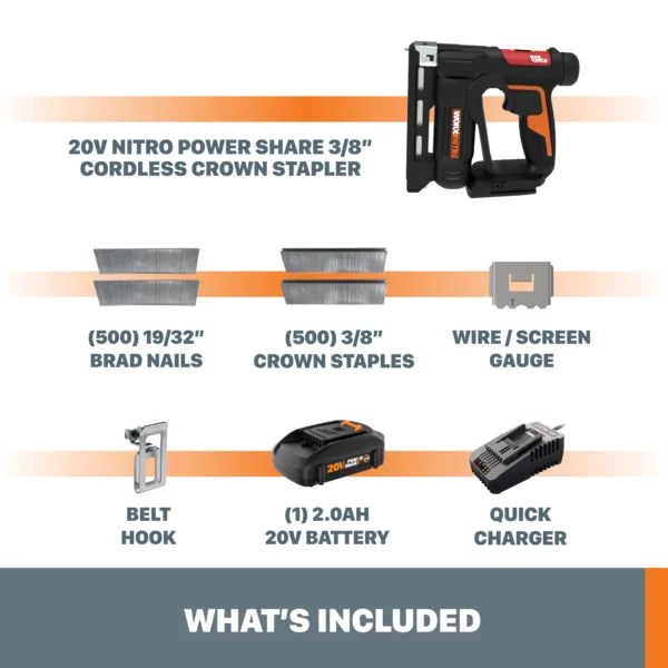 Nitro Power Share 3/8-in Cordless Electric Staple Gun - Image 5