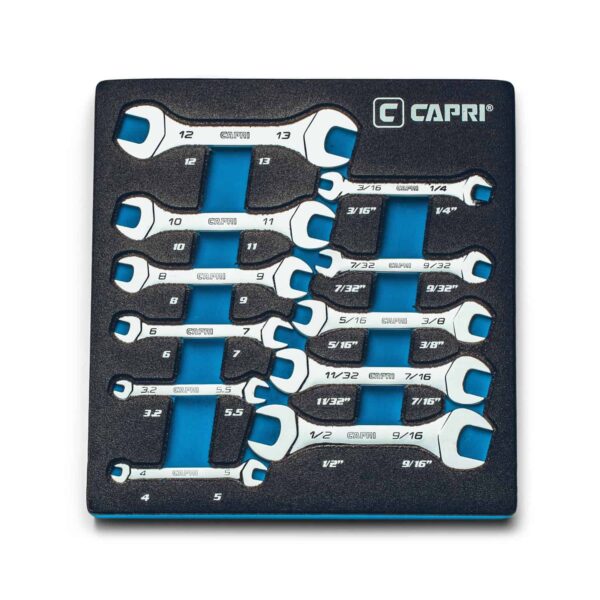 Capri Tools 11-Piece Set Standard (SAE) and Metric Combination Standard Mini Open End Wrench - Image 2