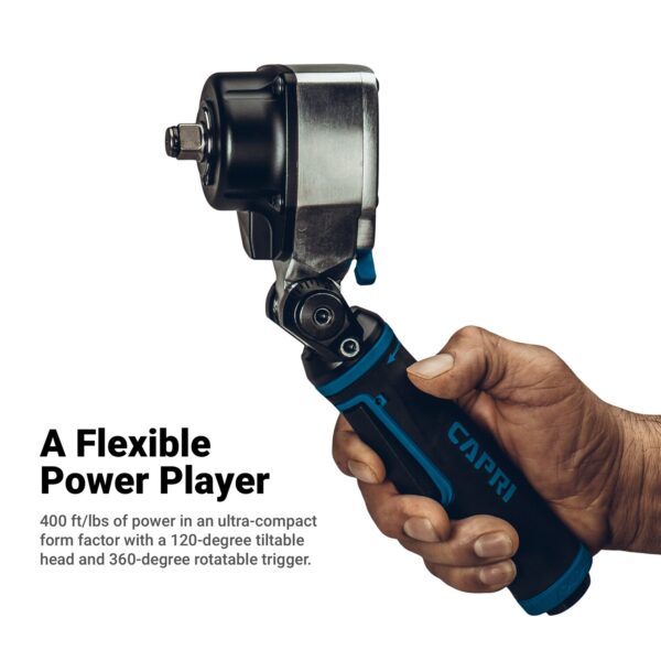 Capri Tools 3/8-in Flex-Head Air Angle Impact Wrench, 220 ft-lb - Image 2