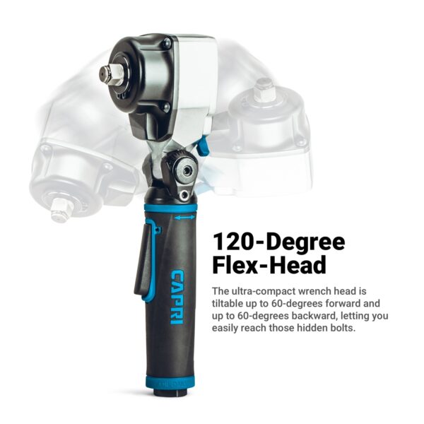 Capri Tools 1/2-in Flex-Head Air Angle Impact Wrench, 400 ft-lb - Image 3