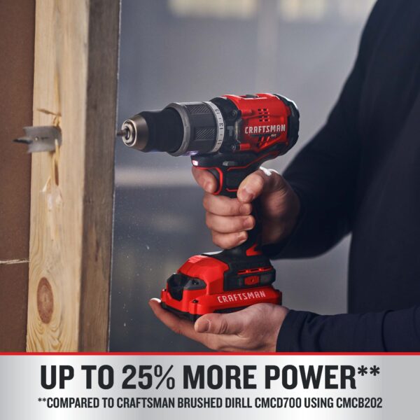 V20 RP 1/2-in 20-volt Max-Amp Variable Speed Brushless Cordless Hammer Drill (2-Batteries Included) - Image 4