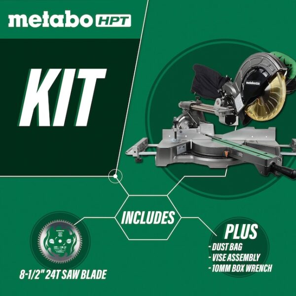 HPT Miter Saw C8FSESM 8-1/2-in Dual Bevel Sliding Compound Corded - Image 3