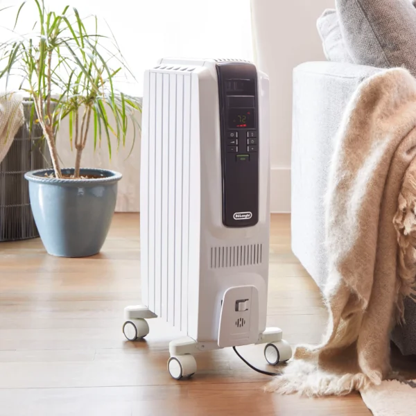Up to 1500-Watt Oil-filled Radiant Tower Indoor Electric Space Heater with Thermostat - Image 3