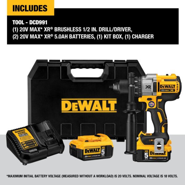 20-volt Max 1/2-in Brushless Cordless Drill (2 Li-ion Batteries Included and Charger Included) - Image 7