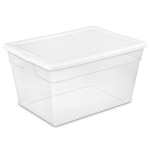 56 Quart Clear Plastic Storage Container with Latching Lid (8 Pack)