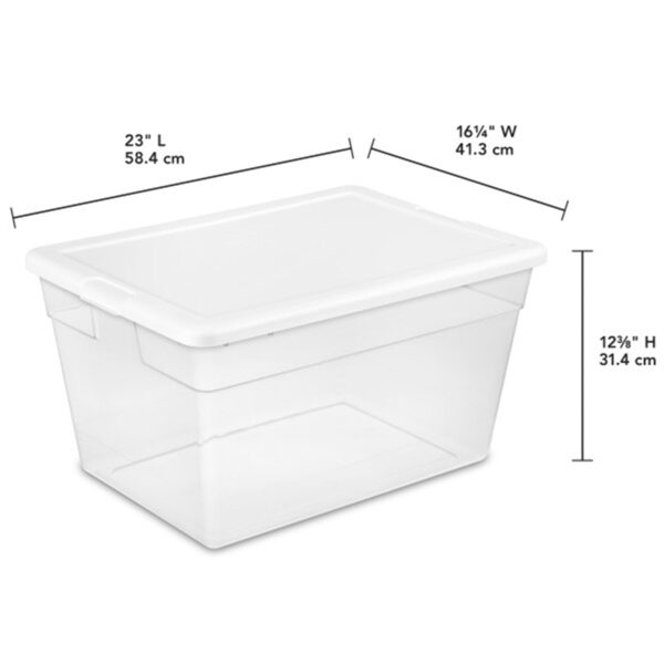 56 Quart Clear Plastic Storage Container with Latching Lid (8 Pack) - Image 3