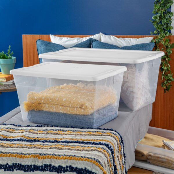 56 Quart Clear Plastic Storage Container with Latching Lid (8 Pack) - Image 4