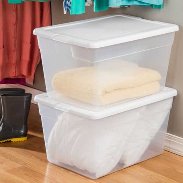 56 Quart Clear Plastic Storage Container with Latching Lid (8 Pack) - Image 10