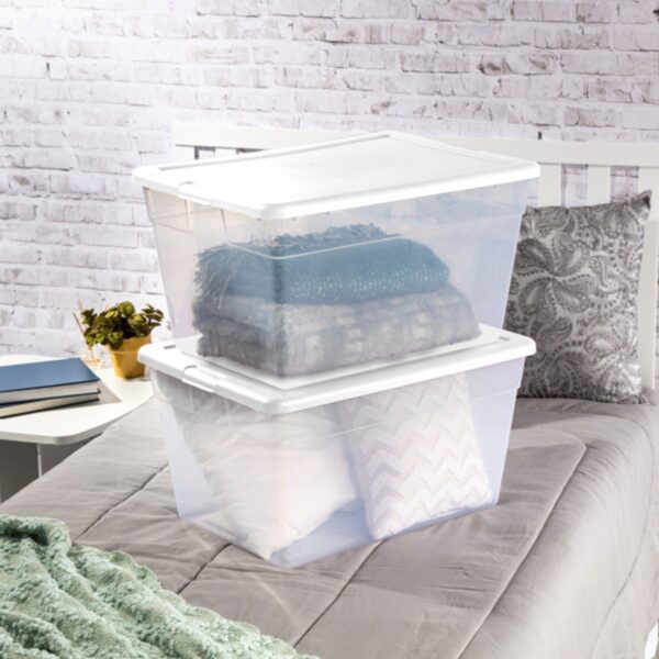 56 Quart Clear Plastic Storage Container with Latching Lid (8 Pack) - Image 11