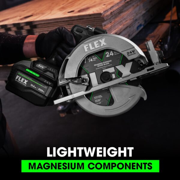 FLEX FX2141-1J STACKED LITHIUM 24-Volt 7-1/4-in Brushless Cordless Circular Saw Kit Circular Saw (1-Battery and Charger Included) - Image 8
