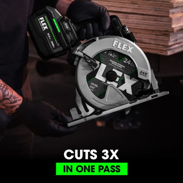 FLEX FX2141-1J STACKED LITHIUM 24-Volt 7-1/4-in Brushless Cordless Circular Saw Kit Circular Saw (1-Battery and Charger Included) - Image 7