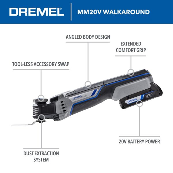 8-Piece 2-Amp 20-volt Max Variable Speed Oscillating Multi-Tool Kit with Soft Case (1-Battery Included) - Image 19