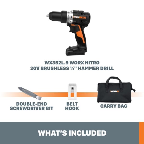 Nitro Power Share Nitro 20-volt Max 1/2-in Brushless Cordless Drill (Tool Only) - Image 14
