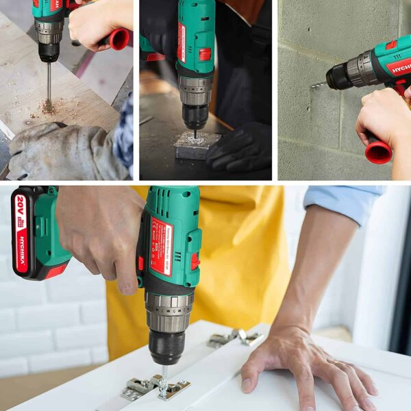 HYCHIKA 1/2-in 20-volt Max-Amp Variable Speed Cordless Hammer Drill (1-Battery Included) - Image 5