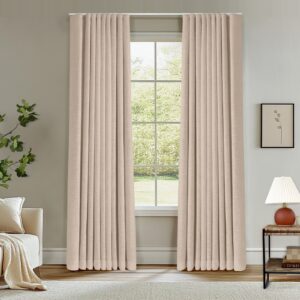 Ripple Fold Lille Linen Memory Trained Curtains Custom Blackout Drapes Tapioca