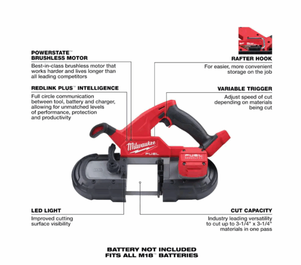 Band Saw 2829-20 M18 FUEL 18V Lithium-Ion Brushless Cordless Compact (Tool-Only) - Image 6
