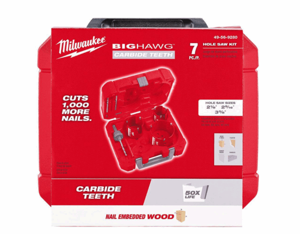 49-56-9280 BIG HAWG Carbide Hole Saw Kit (7-Piece) - Image 6