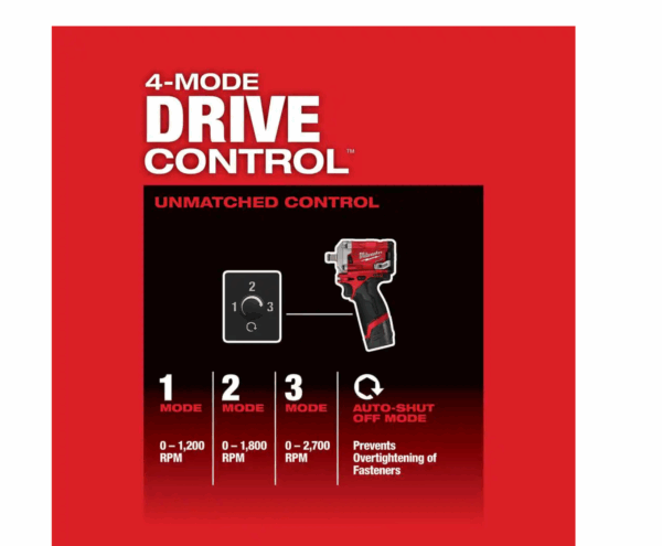 2555-20-48-11-2420 M12 FUEL 12V Lithium-Ion Brushless Cordless Stubby 1/2 in. Impact Wrench with M12 2.0Ah Battery - Image 6